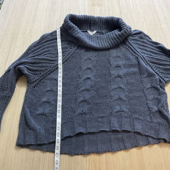 Terra & Sky Cable Knit Chenille Mock Neck Gray Sweater Size 1X - Picture 3 of 9